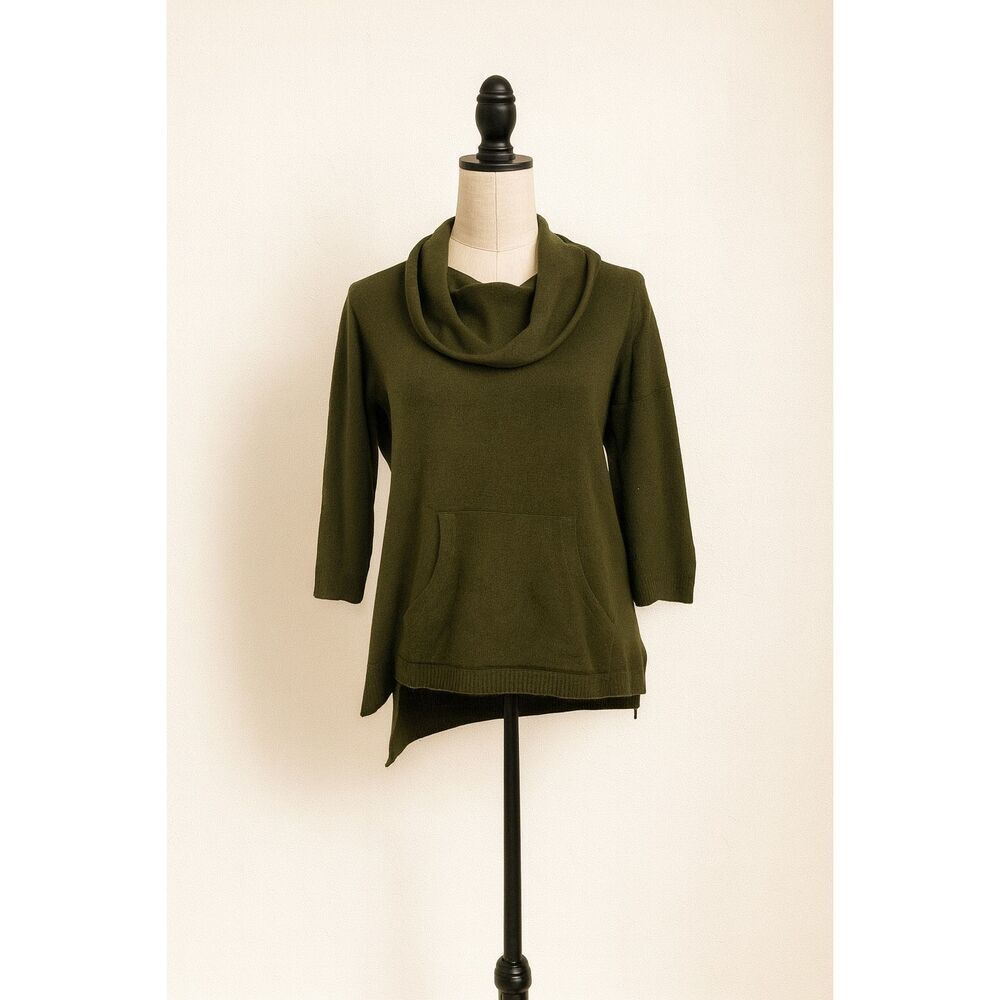 Neely Green Cowl Neck Sweater with Front Pocket | Women’s XS
